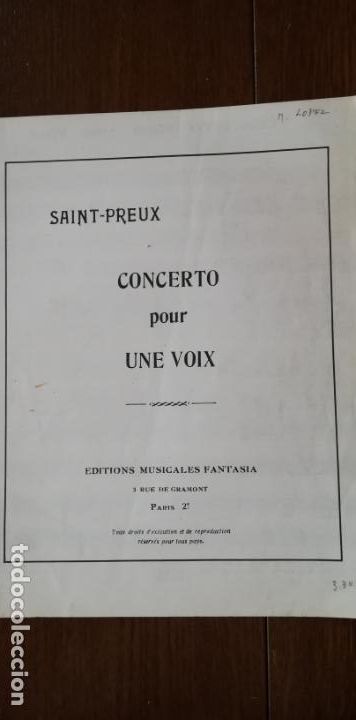 Partitions Musicales: Concerto pour une voix - Saint-Preux