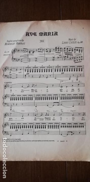Partituras musicais: Ave Maria - Luigi Luzzi Op.80
