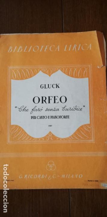 Partitions Musicales: Orfeo - Christoph W. Gl&uuml;ck