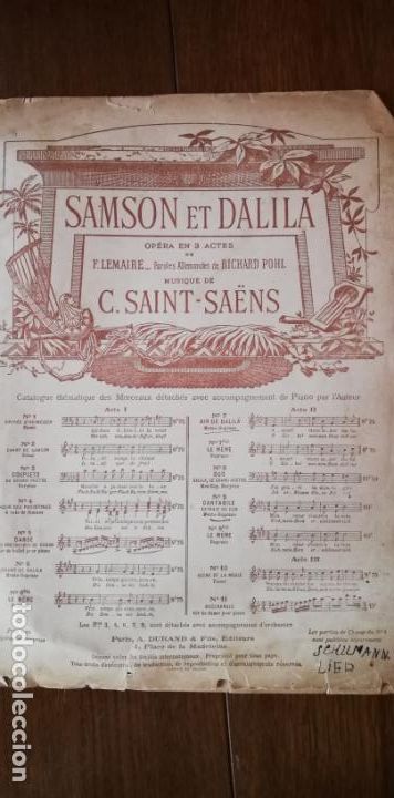 Partitions Musicales: Samson et Dalila - Camille Saint-Sa&euml;ns - n&deg;6 Chant de Dalila