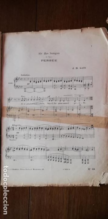 Partitions Musicales: Air des songes - Pers&eacute;e - Jen Baptiste LULLI