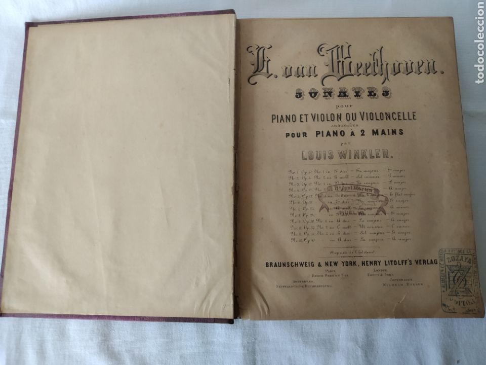 Musical scores: ANTIGUO TOMO PARTITURAS DE BEETHOVEN POR LOUIS WINKLER