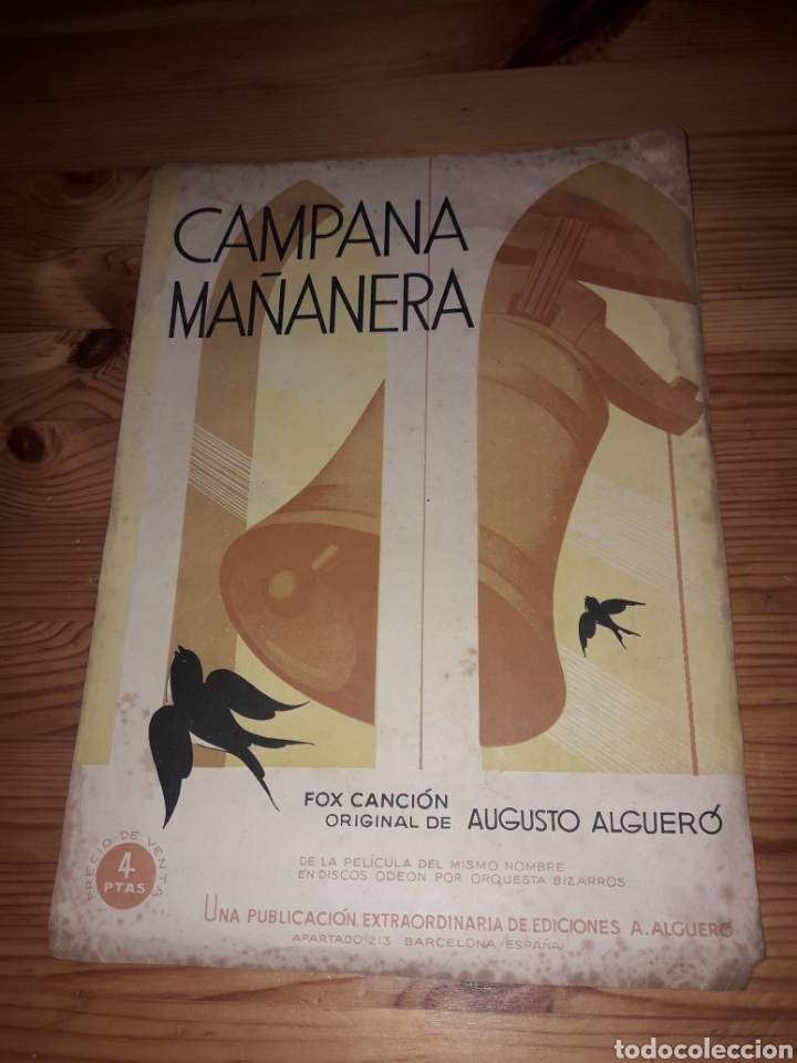 Musical scores: Campana Ma&ntilde;anera Augusto Alguero Fox Cancion Partitura Orquesta Bizarros Odeon