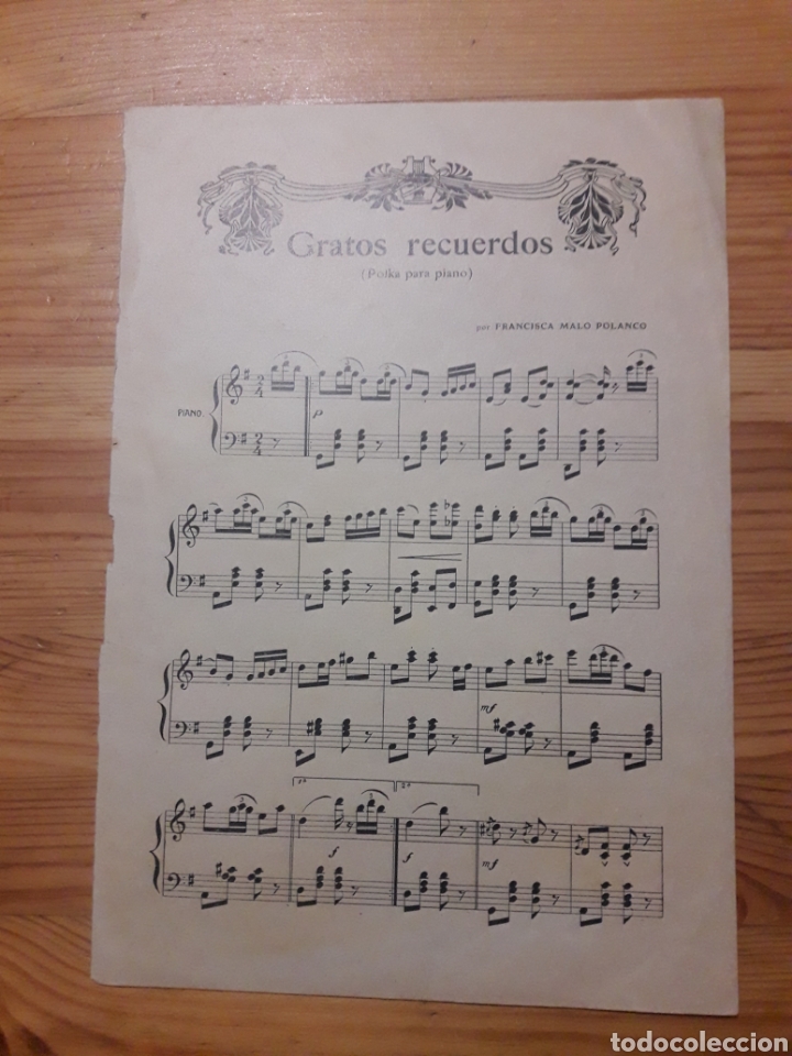 Partiture musicali: Partitura Gratos Recuerdos Polka para piano Francisca Malo Polanco
