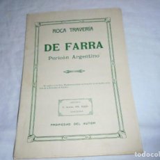 Partituras musicales: ROCA TRAVERIA. DE FARRA PERICON ARGENTINO