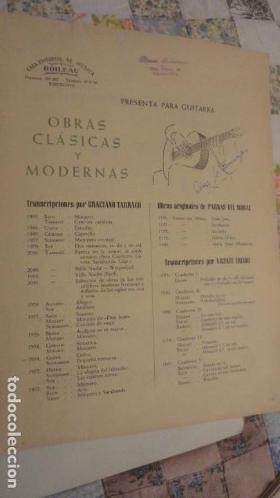 Musical scores: ANTIGUA PARTITURA.GUITARRA.GRACIANO TARRAGO.ORFEO-PEQUE&Ntilde;A ROMANZA.BOLILEAU.