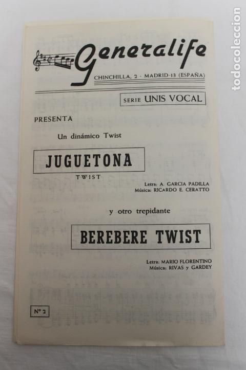 Partiture musicali: PARTITURA JUGUETONA Y BEREBERE, TWIST, EDICIONES GENERALIFE 1965