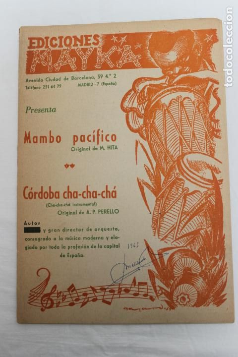 Partiture musicali: PARTITURAS  MAMBO PACIFICO, C&Oacute;RDOBA CHA-CHA-CHA, EDICIONES MAYKA, 1963
