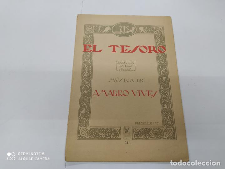 Partituras musicais: ANTIGUA PARTITURA MUSICA EL TESORO ZARZUELA DE A, VIVES