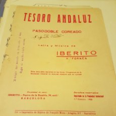 Partituras musicales: ANTIGUA PARTITURA PASODOBLE TESORO ANDALUZ. Lote 210700625