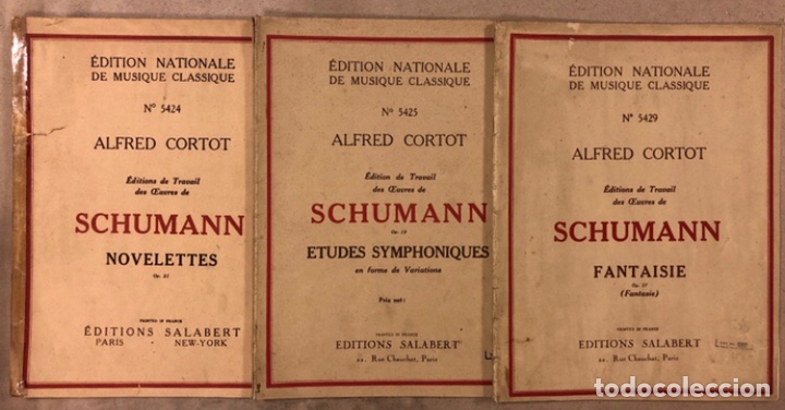 Partituras musicales: LOTE 3 LIBRETOS DE PARTITURAS DE SCHUMANN. ALFRED CORTOT. EDITIONS SALABERT - Foto 1 - 182874907