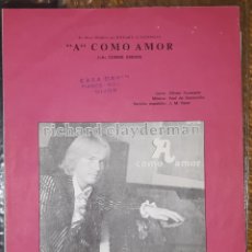 Partituras musicales: MUSICA GOYO - PARTITURAS - A COMO AMOR - RICHARD CLAYDERMAN - AA97 DSH1. Lote 212430966