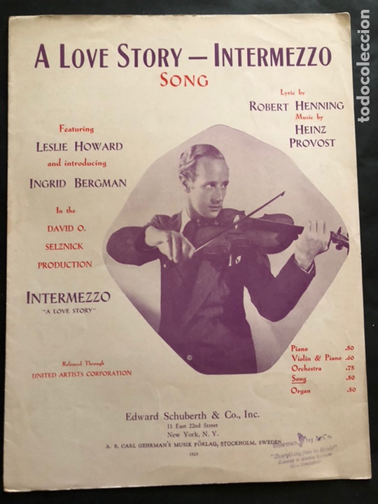 Partituren: Partitura piano de intermezzo.Leslie Howard ingrid bergman