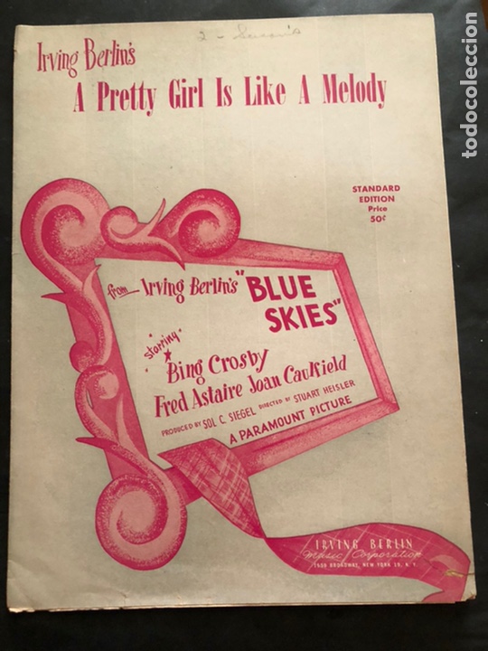 Partituren: Partitura piano Irving Berlin blue skies.bing crosby fred astaire Joan caulfield