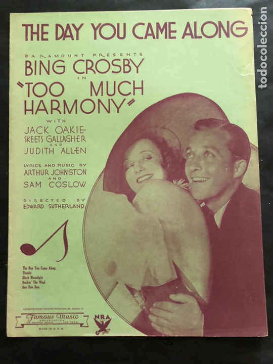 Partituren: Partitura piano cocktail musical.bing crosby jack oakie skeets gallagher Judith allen