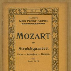 Partituras musicales: PARTITURA MINIATURA Nº 25 MOZART STREICHQUARTETT - ERNST EULENBUG, LEIPZIG. Lote 215559180
