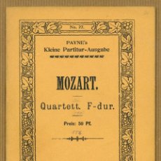 Partituras musicales: PARTITURA MINIATURA Nº 27 MOZART QUARTETT F DUR - ERNST EULENBUG, LEIPZIG. Lote 215560467