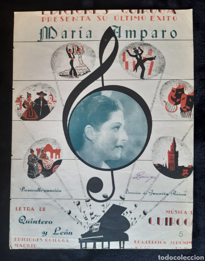Musical scores: Partitura de &rdquo; MARIA AMPARO &rdquo;. A&ntilde;os 40. ROGAMOS LEER BIEN LAS CONDICIONES ANTES DE PUJAR .