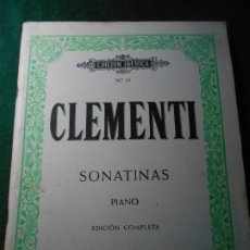 Partituras musicales: CLEMENTI SONATINAS PIANO EDICIÓN COMPLETA EDITORIAL BOILEAU EDICIÓN IBERICA. Lote 227142161