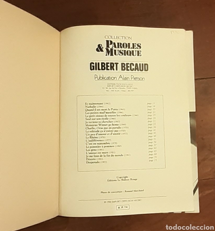 Partituras musicales: GILBERT BECAUD - Libro / Partituras - Foto 2