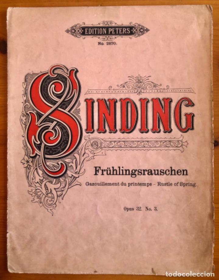 Partitions Musicales: PARTITURA- SINDING - FRUHLINGSAUSCHEN- LEIPZIG- Ca 1920
