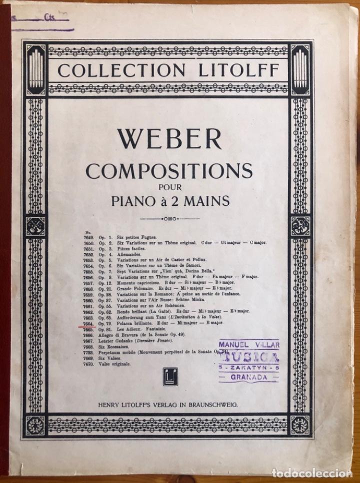 Partitions Musicales: PARTITURA- WEBER- OP. 72 POLACCA BRILLANTE- COLECCION LITOFF- Ca 1930