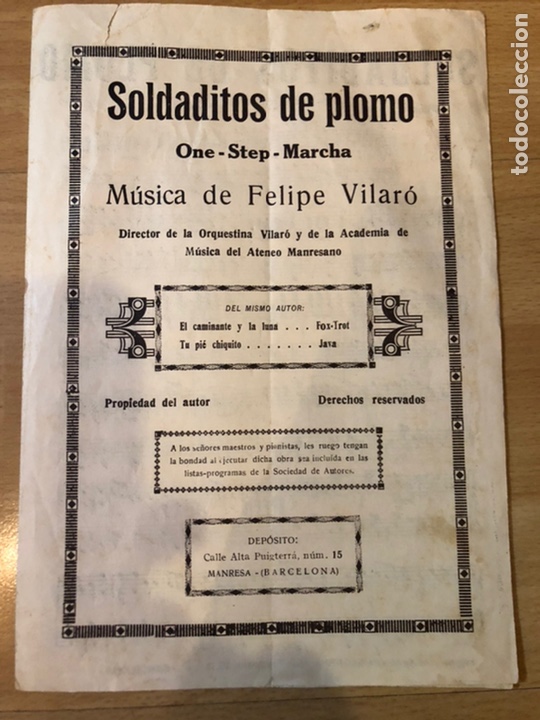 Partituren: Partitura soldaditos de plomo.felipe Vilaro.