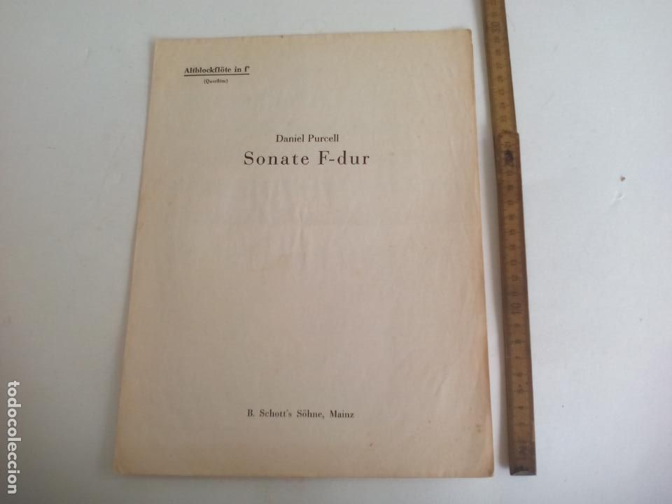 Partituren: SONATE F-DUR. DANIEL PURCELL. B. SCHOTT'S S&Ouml;HNE mainz. ALTBLOCKFL&Ouml;TE IN f. b.s.s 35949