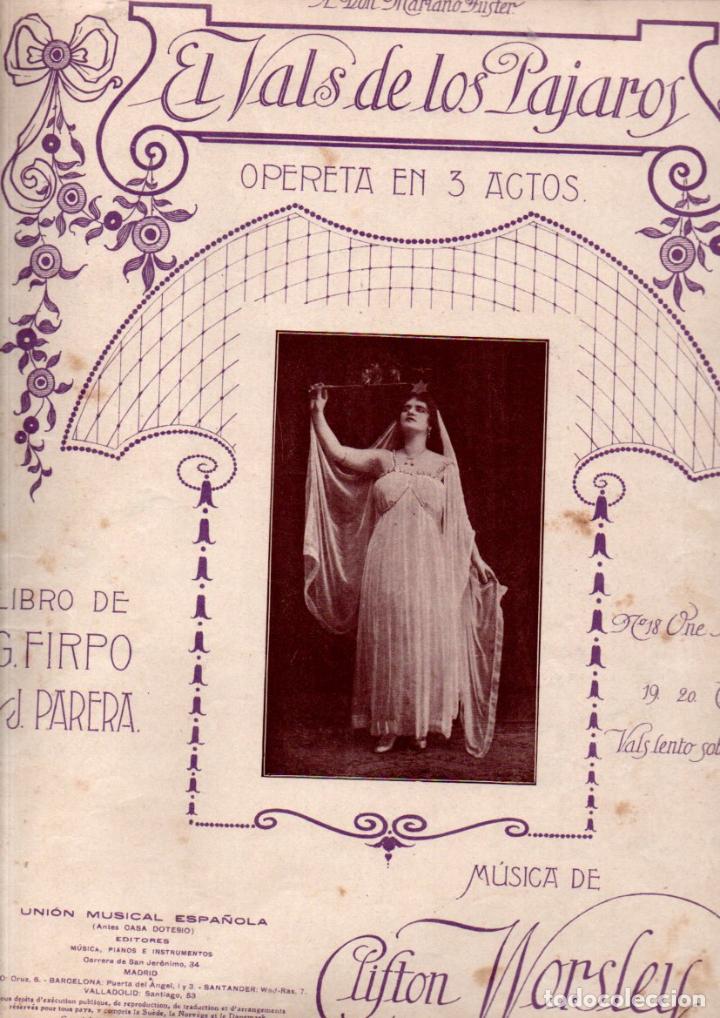 CLIFTON WORSLEY : EL VALS DE LOS PÁJAROS - CANCIÓN (UNIÓN MUSICAL, S.F.) (Música - Partituras Musicales Antiguas)