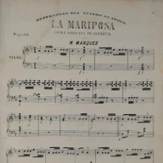 Partituras musicales: LA MARIPOSA POLKA OBLIGADA DE CORNETIN POR M. MARQUES REPERTORIO DEL TEATRO APOLO MADRID
