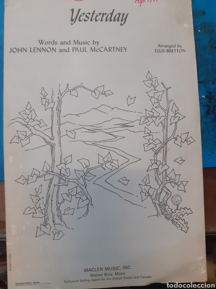 Musical scores: JOHN LENNON and PAUL McCARTNEY. (The beatles).4 Partituras con letras y m&uacute;sica.- B75