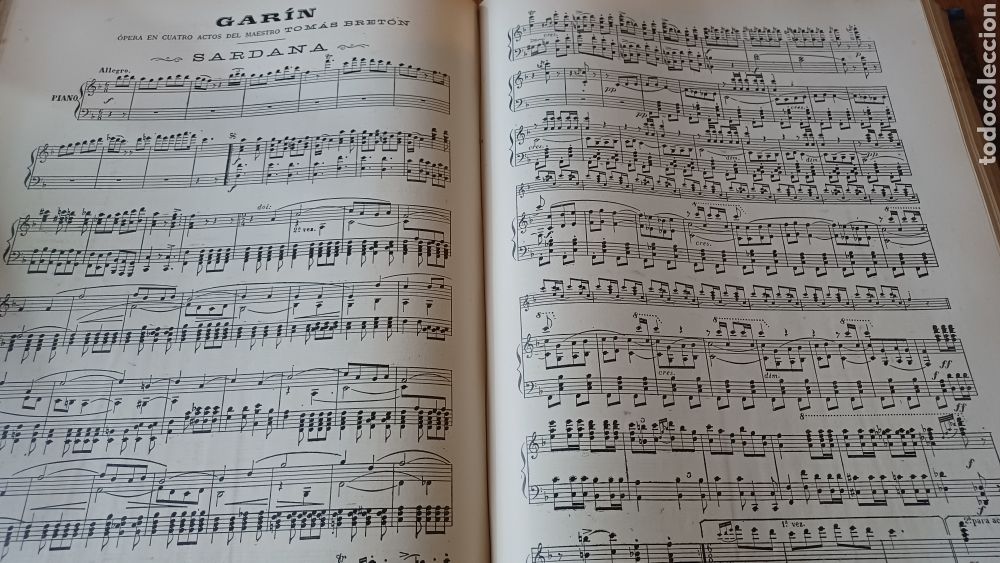 Partituras musicais: PARTITURA DE GARIN , SARDANA . TOMAS BRET&Oacute;N . 2 P&Aacute;GINAS A&Ntilde;O 1892