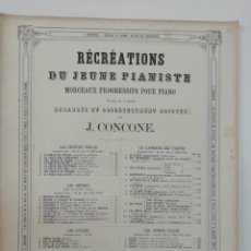 Partituras musicales: RÉCRÉATIONS DE JEUNE PIANISTE, J. CONCONE, PARTITURA 5 PÁGINAS. Lote 269095713