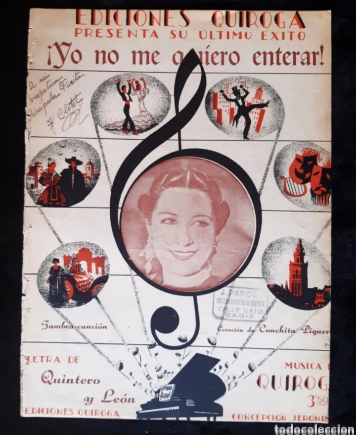 Partituras musicais: Cancionero de CONCHA PIQUER. ROGAMOS LEER BIEN LA DESCRIPCI&Oacute;N ANTES DE PUJAR O COMPRAR.