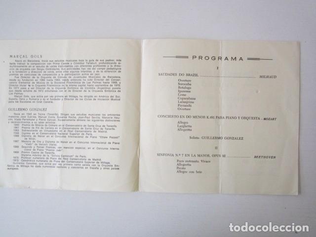 Partituras musicales: PROGRAMA DE LA ORQUESTA SINFONICA DE MALAGA 1972 - Foto 2