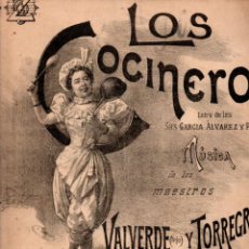 Partituras musicales: VALVERDE Y TORREGROSA : LOS COCINEROS PASACALLE Y JOTA DE LOS PEROLES (ZOZAYA). Lote 282585893