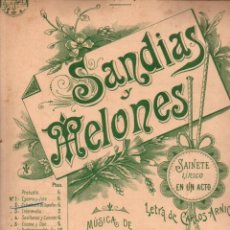 Partituras musicales: MONTERO Y ARNICHES : SANDÍAS Y MELONES- SCHOTISCH DEL SAXOFÓN (DOTESIO). Lote 282867248