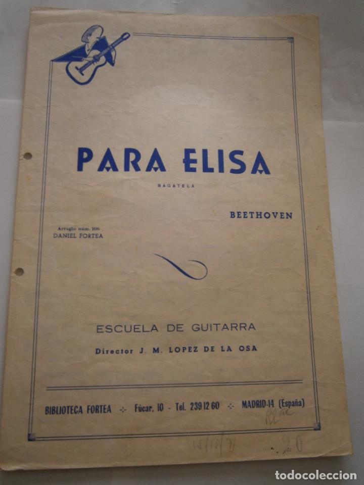 Partiture musicali: ANTIGUA PARTITURA MUSICAL - PARA ELISA - BEETHOVEN