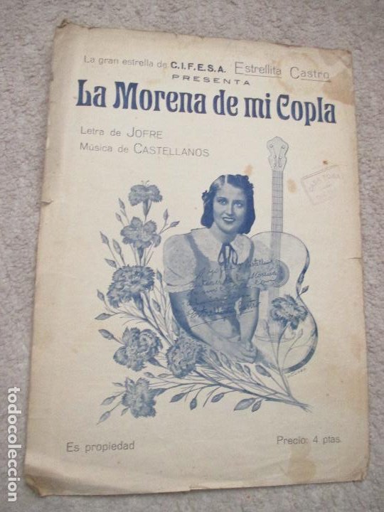 la morena de mi copla. letra de jofre, música d - Buy Old Musical Scores at  todocoleccion - 288338523