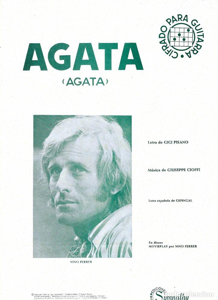 Partituras musicales: NINO FERRER -- AGATA - Foto 1