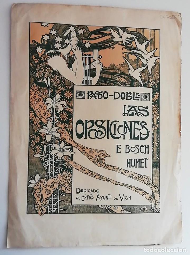 Partituras musicales: ANTIGUA PARTITURA - OLD MUSIC SHEET / SCORE: PASODOBLE LAS OPOSICIONES. E. BOSCH HUMET