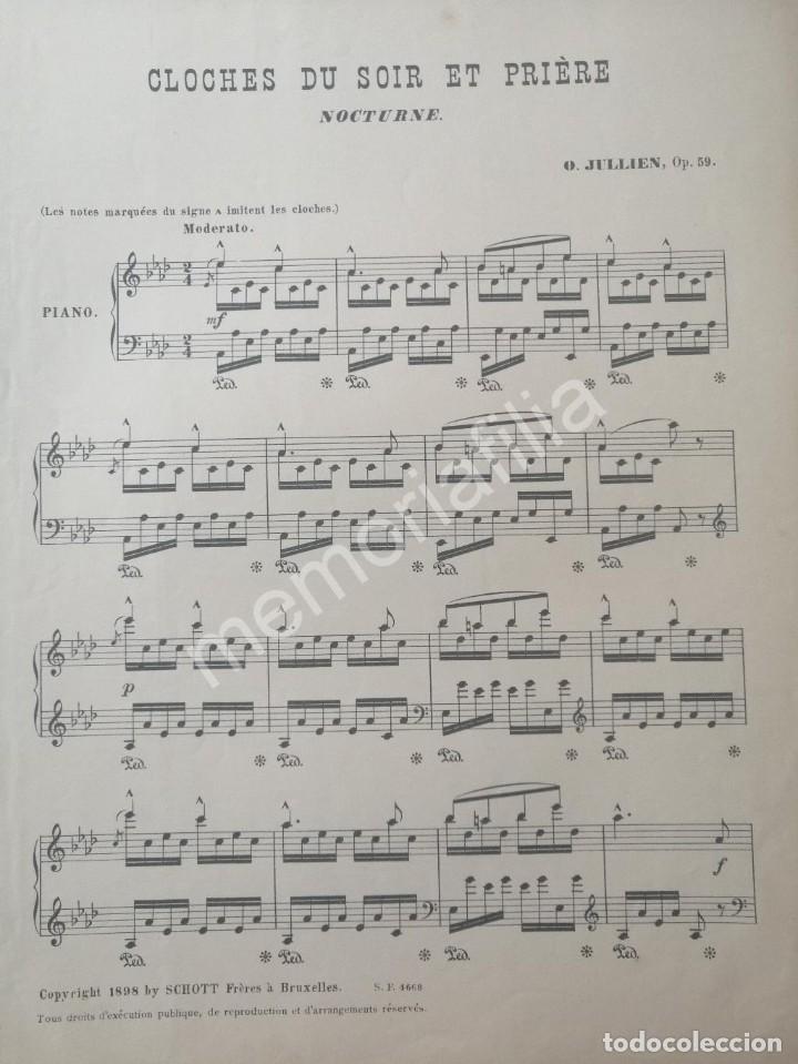 Partituras musicales: RARISIMA PARTITURA ANTIGUA Ca. 1885. O. JULLIEN. CLOCHES DU SOIR ET PRIERE. PARTITIONS ANCIENNES - Foto 2 - 312375638