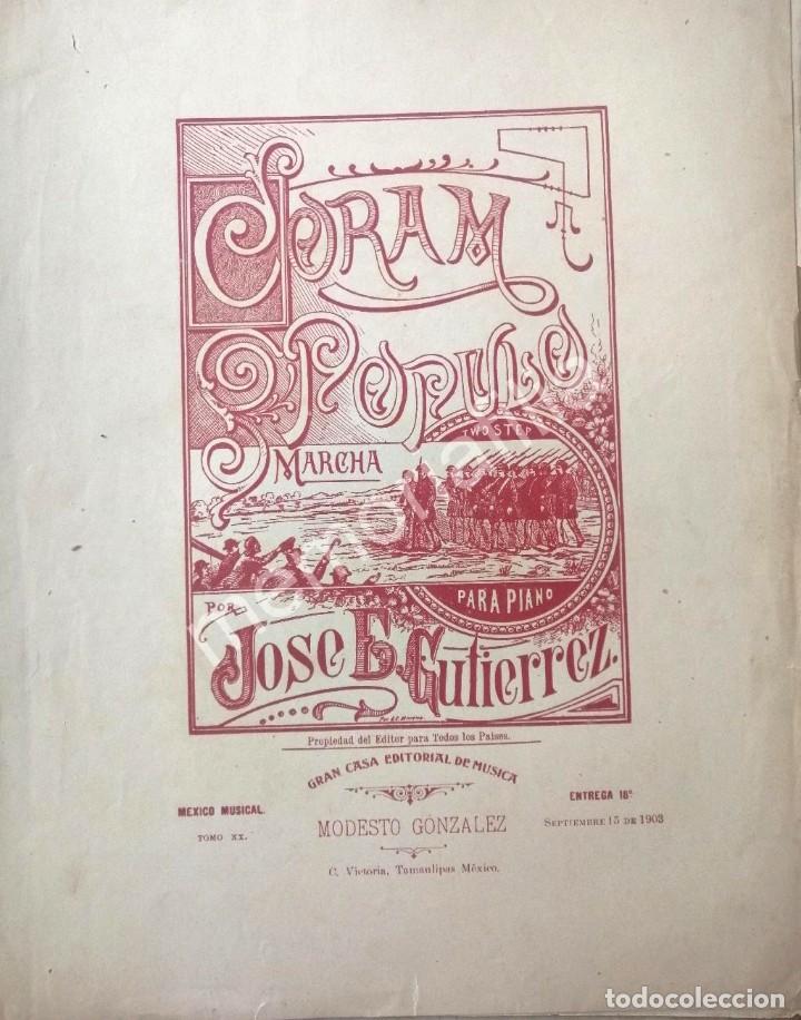 Partituras musicales: RARISIMA PARTITURA ANTIGUA 1903 DE. JOSE E. GUTIERREZ. CORAM POPULO - Foto 1 - 312376078
