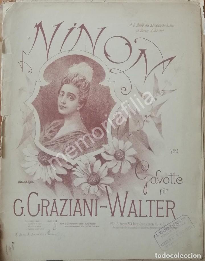 PARTITURA ANTIGUA CA. 1900 DE. GRAZIANI WALTER. NINON. (Música - Partituras Musicales Antiguas)
