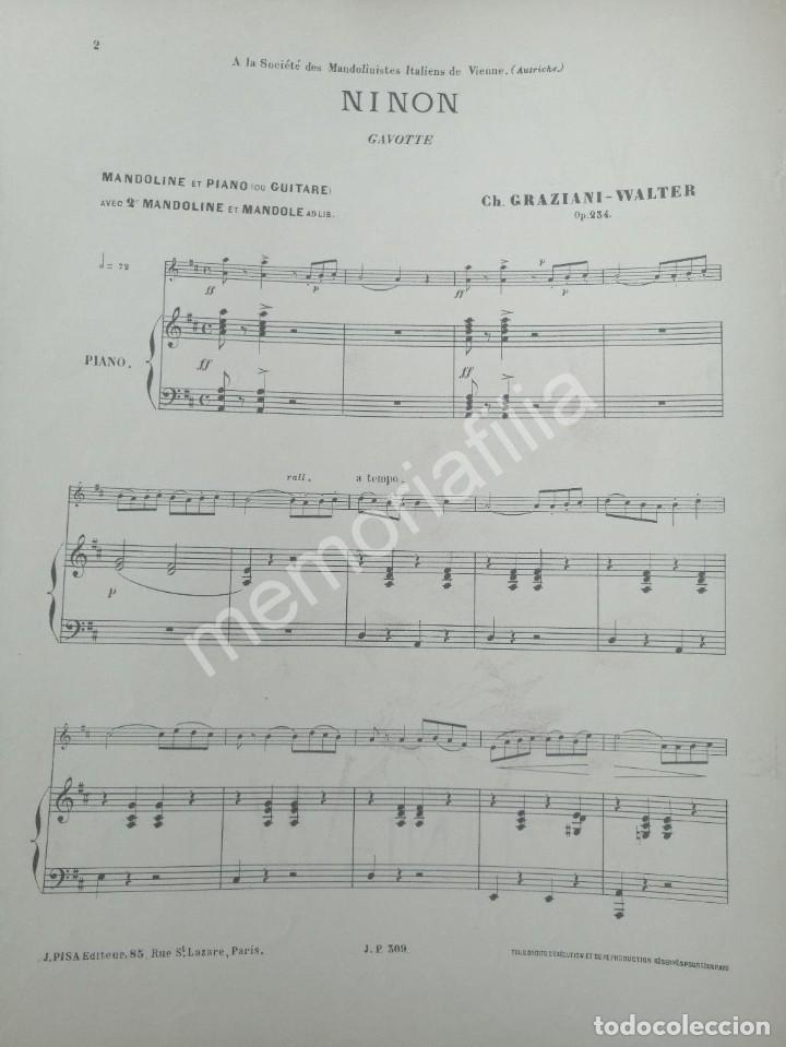 Partituras musicales: PARTITURA ANTIGUA Ca. 1900 DE. GRAZIANI WALTER. NINON. - Foto 3 - 312376878