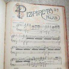 Partituras musicales: PIZPIRETA, POLKA, POR E. SABATÉ PARELLADA. CUBIERTA ILUSTRADA POR GASPAR CAMPS, MODERNISTA