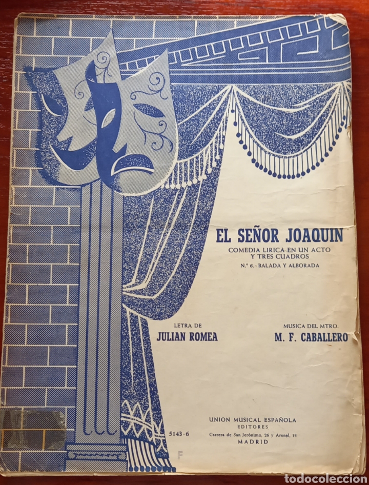 Partituras musicais: Partitura antigua El Se&ntilde;or Joaqu&iacute;n