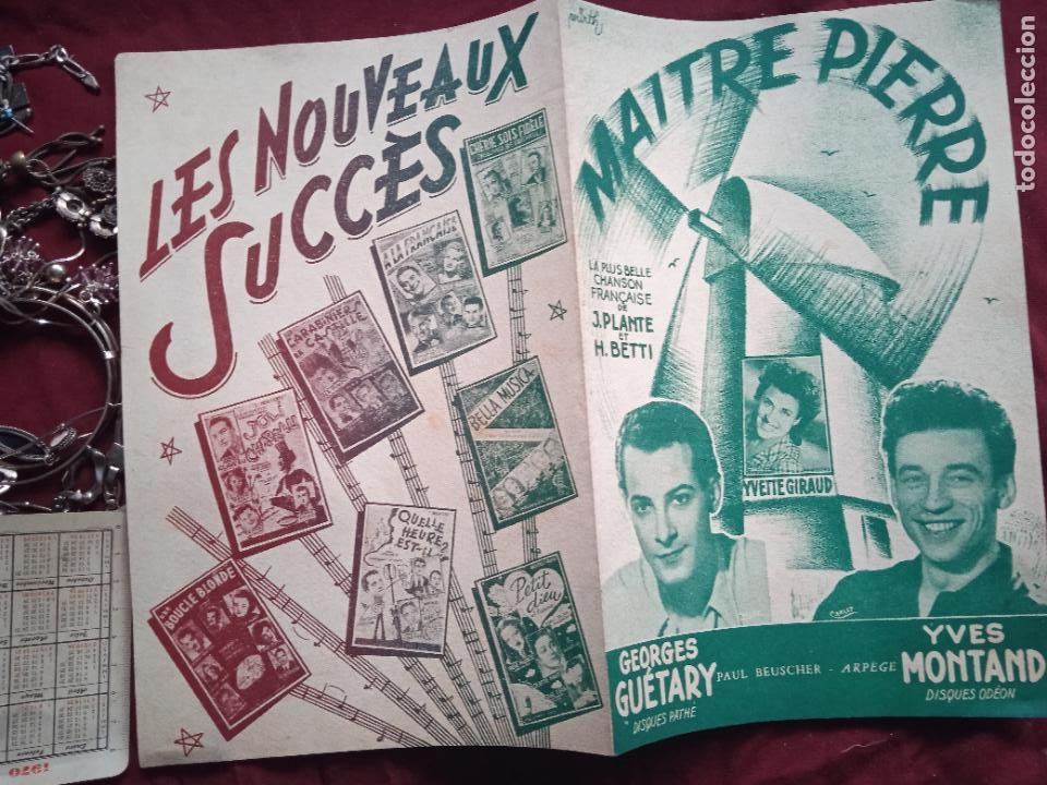 Partituren: Maitre Pierre. Yves Montand, Georges Guetary