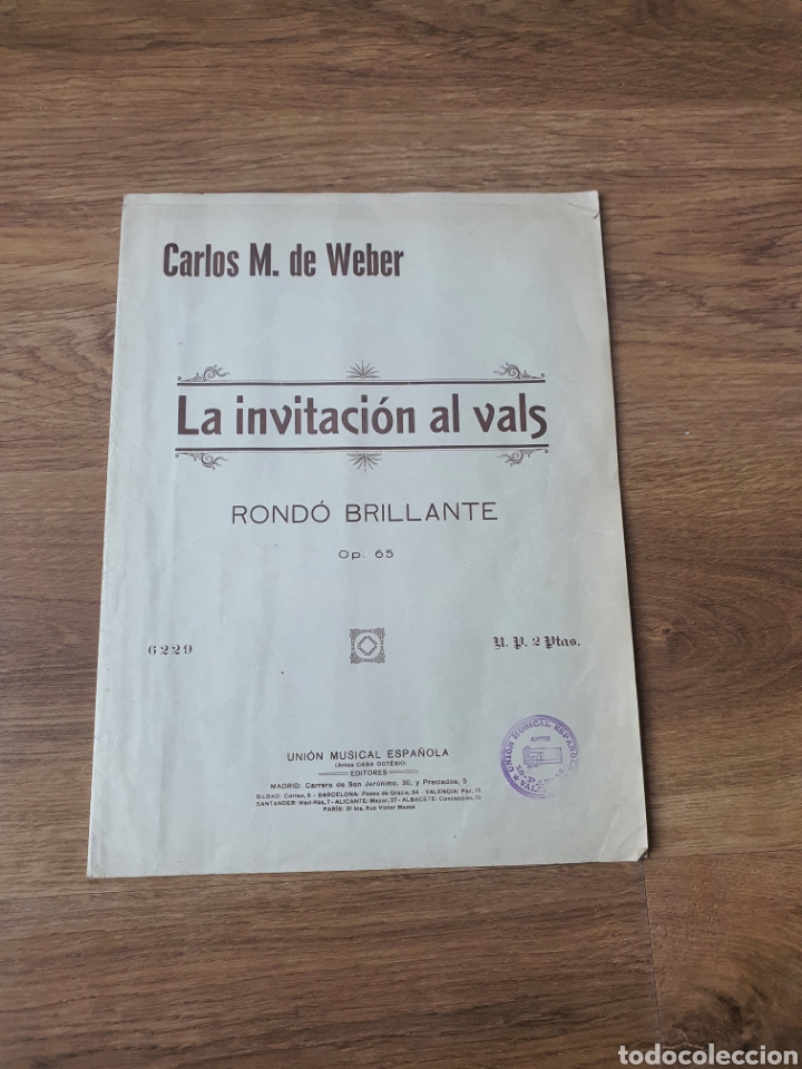 Partitions Musicales: A INVITACION AL VALS .CARLOS DE WEBER