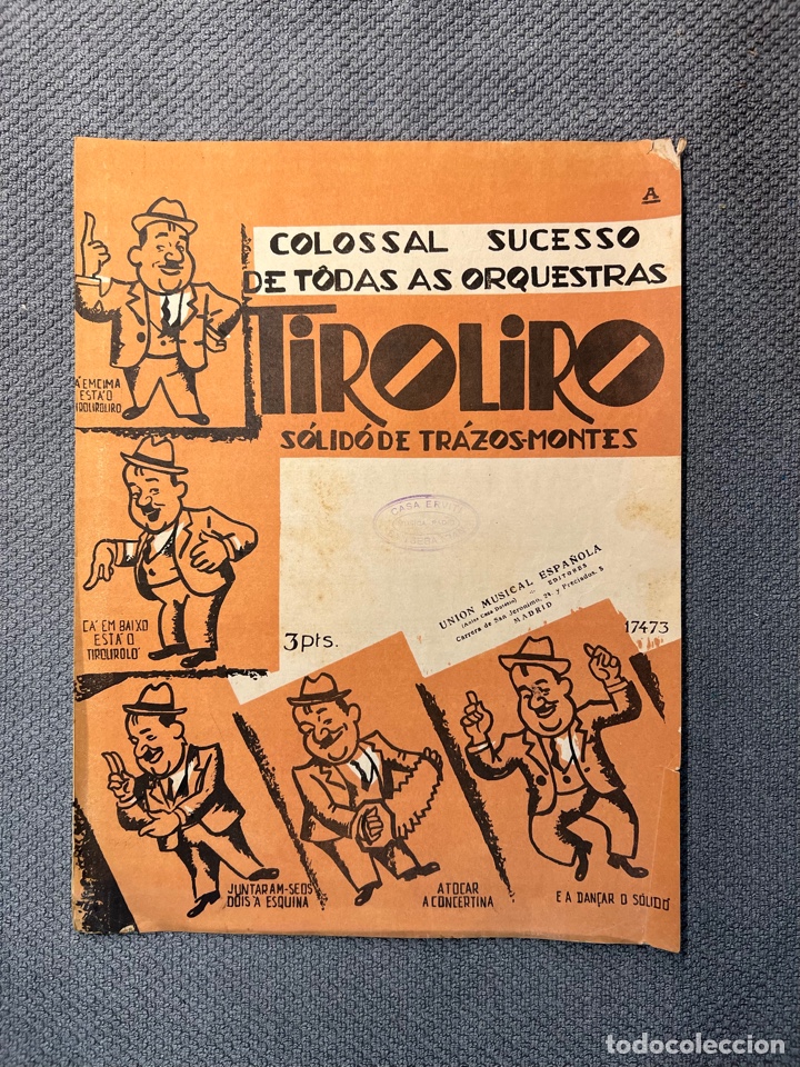 Partitions Musicales: TIROLIRO. Partitura Musical. Edic., Uni&oacute;n Musical Espa&ntilde;ola. Doble hoja.. (h.1930?)